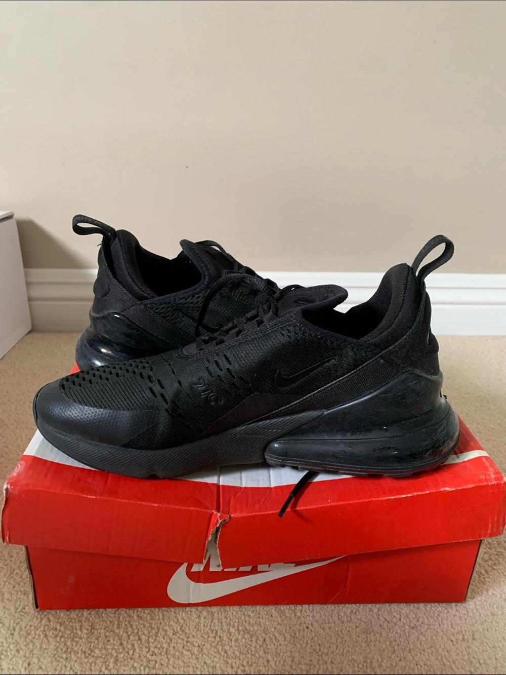 Nike Black Air Max 270 React Low-Top Sneakers